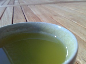 a cup of green tea