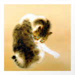 Tabby cat painting by Takeuchi Seiho